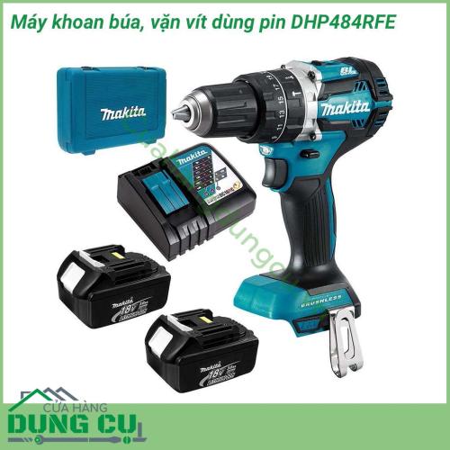 Máy khoan búa, vặn vít dùng pin Makita DHP484RFE có vỏ ngoài bằng nhựa cùng tay cầm được thiết kế vừa tay người dùng được bọc một lớp cao su tạo độ nhám cao có tác dụng chống trượt, chịu nhiệt và cách điện vừa tạo cảm giác chắc chắn, êm tay.