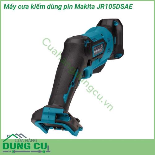 Máy cưa kiếm dùng pin Makita JR105DSAE được làm bằng nhựa có khả năng chịu lực cũng như cách điện tốt. Máy được thiết kế thông minh tiện dụng, có độ ma sát cao giúp bạn cố định máy được chắc chắn hơn, tạo sự thoải mái khi phải làm việc trong thời gian dài