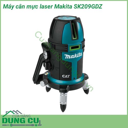 Máy cân mực laser dùng pin Makita SK209GDZ thiết kế nhỏ gọn, máy có 1 tia laser nằm ngang và 2 tia laser dọc vuông góc với nhau giúp bạn nhanh chóng xác định được điểm cân bằng, đem lại hiệu quả cao trong công việc