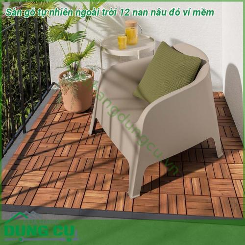 Sàn gỗ tự nhiên lót sàn ngoài trời kích thước 20x300x300 mm, thỏa sức sáng tạo trang trí phòng tắm, phòng khách, phòng ngủ... cho những sự kiện đặc biệt vì lắp đặt và tháo ráp dễ dàng nhanh chóng