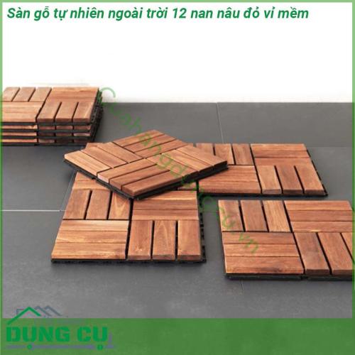 Sàn gỗ tự nhiên lót sàn ngoài trời kích thước 20x300x300 mm, thỏa sức sáng tạo trang trí phòng tắm, phòng khách, phòng ngủ... cho những sự kiện đặc biệt vì lắp đặt và tháo ráp dễ dàng nhanh chóng