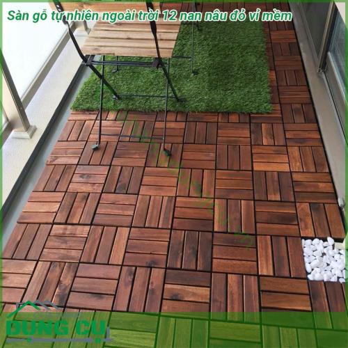 Sàn gỗ tự nhiên lót sàn ngoài trời kích thước 20x300x300 mm, thỏa sức sáng tạo trang trí phòng tắm, phòng khách, phòng ngủ... cho những sự kiện đặc biệt vì lắp đặt và tháo ráp dễ dàng nhanh chóng