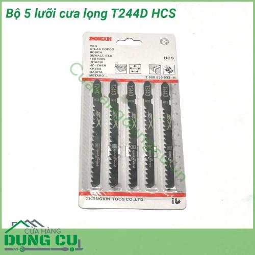 Bộ 5 lưỡi cưa lọng T244D HCS được chế tạo bằng thép carbon cường độ cao, cho độ bền tốt, mặt lưỡi có độ sắc rất cao, cắt ngọt. 