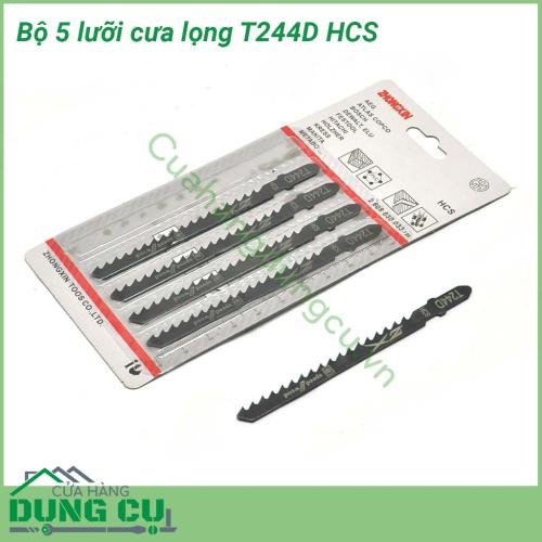 Bộ 5 lưỡi cưa lọng T244D HCS được chế tạo bằng thép carbon cường độ cao, cho độ bền tốt, mặt lưỡi có độ sắc rất cao, cắt ngọt. 