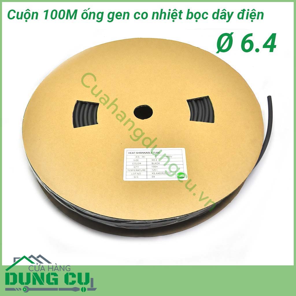 Cuộn 100m ống gen co nhiệt cách điện mềm, ổn định, nhiệt độ co thấp, thời gian xảy ra hiện tượng co nhanh. Bảo vệ, che chắn các mối hàn nối dây một cách an toàn và hiệu quả