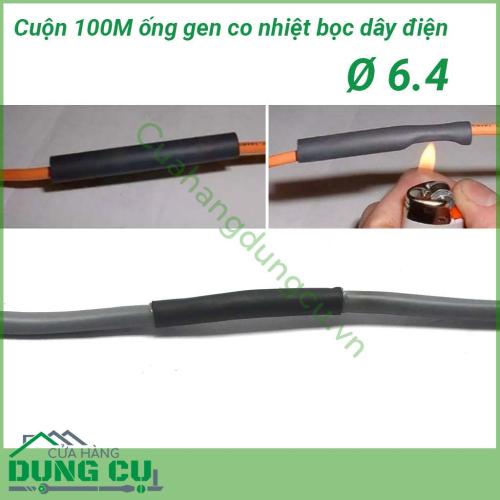 Cuộn 100m ống gen co nhiệt cách điện mềm, ổn định, nhiệt độ co thấp, thời gian xảy ra hiện tượng co nhanh. Bảo vệ, che chắn các mối hàn nối dây một cách an toàn và hiệu quả