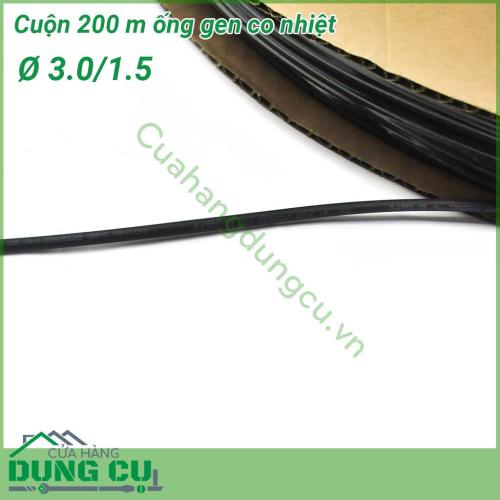 Ống co nhiệt nguyên cuộn 200M có khả năng chống cháy rất tốt, bảo vệ môi trường, máy móc khỏi nguy cơ cháy nổ. Dây gen co mềm, ổn định, nhiệt độ co thấp, thời gian xảy ra hiện tượng co nhanh.