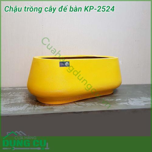 Chậu trồng cây để bàn Composite KP-2524 được làm từ chất liệu bền bỉ đem đến khả năng chống va đập tốt, đảm bảo được độ bền chắc, hiện đại của chậu. Đường nét đơn giản, hiện đại khiến cho chậu đá mài luôn là lựa chọn cho các công trình kiến trúc mới.