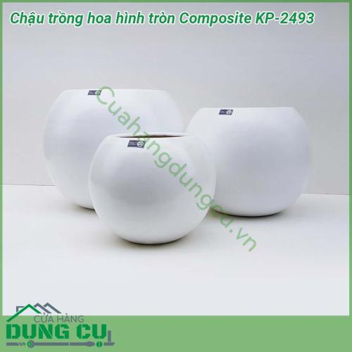 Chậu trồng hoa hình tròn Composite KP-2493 có kiểu dáng và màu sắc hiện đại, độ bền cao. Chậu mang nét đẹp hiện đại phù hợp với nét sống hiện đại ngày nay. Được mọi người yêu thích và lựa chọn để trang trí cho ngôi nhà, sân vườn, công ty hay nhà hàng…