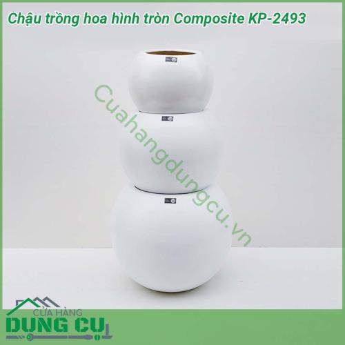 Chậu trồng hoa hình tròn Composite KP-2493 có kiểu dáng và màu sắc hiện đại, độ bền cao. Chậu mang nét đẹp hiện đại phù hợp với nét sống hiện đại ngày nay. Được mọi người yêu thích và lựa chọn để trang trí cho ngôi nhà, sân vườn, công ty hay nhà hàng…