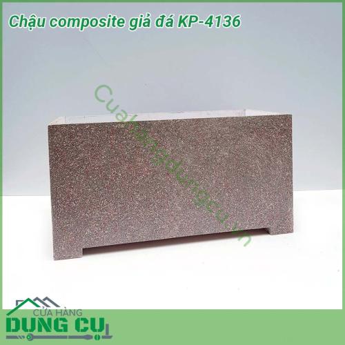 Chậu trồng cây Composite giả đá KP-4136 được gia công bởi nhựa PVC foam hoặc đúc bằng sợi thủy tinh fiberglass siêu nhẹ, siêu bền theo thời gian.