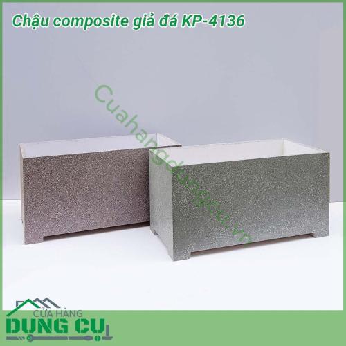 Chậu trồng cây Composite giả đá KP-4136 được gia công bởi nhựa PVC foam hoặc đúc bằng sợi thủy tinh fiberglass siêu nhẹ, siêu bền theo thời gian.