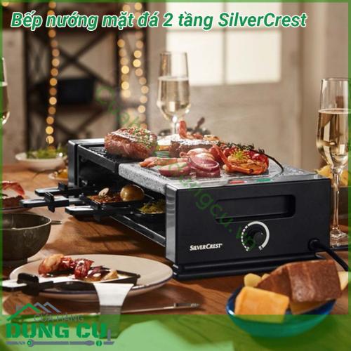 Bếp nướng mặt đá chống dính 2 tầng SilverCrest với thiết kế 2 tầng thoải mái nướng không lo phải chờ đợi, nướng cùng lúc nhiều thực phẩm rất tiện lợi và vệ sinh.. Kiểu dáng và hình thức đẹp, nét, sang trọng. 