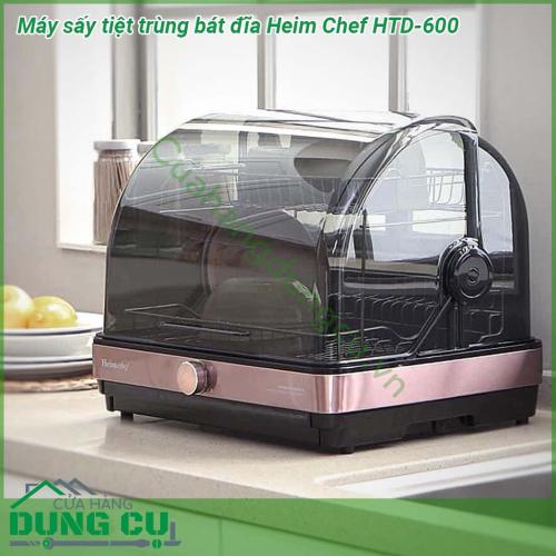 Máy sấy tiệt trùng bát đĩa Heim Chef HTD-600 dung tích 45L, chất liệu thép không rỉ SUS bền chắc. Máy sấy tiệt trùng ở nhiệt độ 70-80 độ C, đảm bảo vi khuẩn được diệt sạch. Tiết kiệm điện năng và vận hành dễ dàng