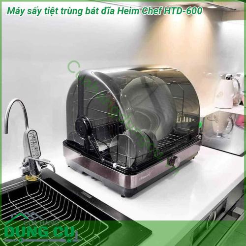 Máy sấy tiệt trùng bát đĩa Heim Chef HTD-600 dung tích 45L, chất liệu thép không rỉ SUS bền chắc. Máy sấy tiệt trùng ở nhiệt độ 70-80 độ C, đảm bảo vi khuẩn được diệt sạch. Tiết kiệm điện năng và vận hành dễ dàng