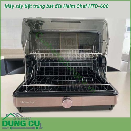 Máy sấy tiệt trùng bát đĩa Heim Chef HTD-600 dung tích 45L, chất liệu thép không rỉ SUS bền chắc. Máy sấy tiệt trùng ở nhiệt độ 70-80 độ C, đảm bảo vi khuẩn được diệt sạch. Tiết kiệm điện năng và vận hành dễ dàng