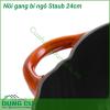 Nồi gang bí ngô Staub 24cm cao cấp thiết kế độc đáo và lạ mắt với hình bí ngô có xinh không cơ chứ, size 24cm nhỏ xinh nấu kho quẹt, đựng canh súp hợp lý luôn. Vừa là nồi vừa là âu nho nhỏ. 