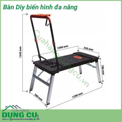 Bàn Diy biến hình đa năng gấp gọn được làm bằng hợp kim nhựa ABS rắn chắc độ bền cao Với bề mặt rộng tải trọng lớn bánh xe di chuyển dễ dàng tay cầm chắc chắn dễ dàng sử dụng