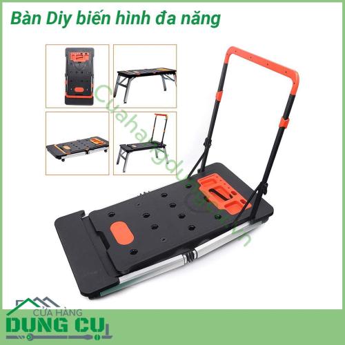 Bàn Diy biến hình đa năng gấp gọn được làm bằng hợp kim nhựa ABS rắn chắc độ bền cao Với bề mặt rộng tải trọng lớn bánh xe di chuyển dễ dàng tay cầm chắc chắn dễ dàng sử dụng