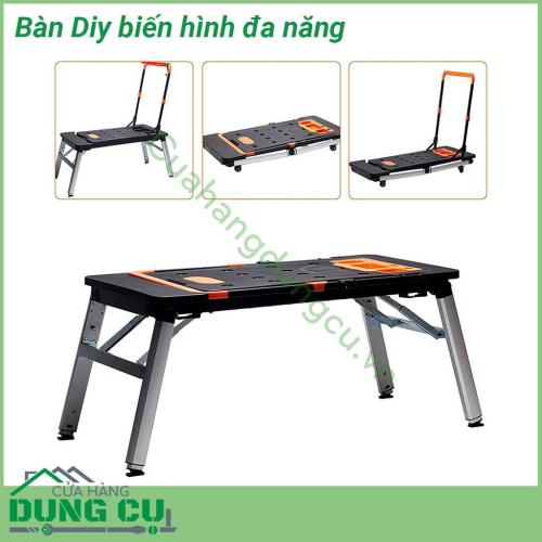 Bàn Diy biến hình đa năng gấp gọn được làm bằng hợp kim nhựa ABS rắn chắc độ bền cao Với bề mặt rộng tải trọng lớn bánh xe di chuyển dễ dàng tay cầm chắc chắn dễ dàng sử dụng
