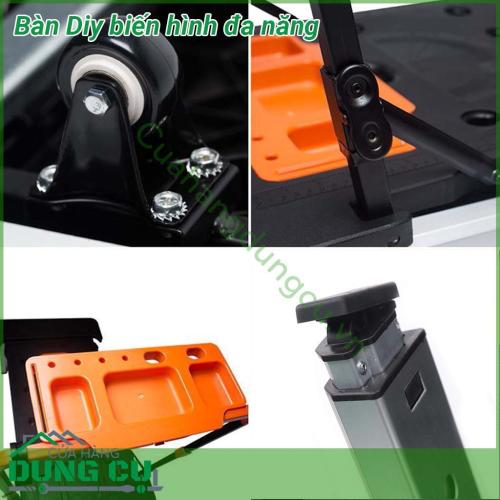 Bàn Diy biến hình đa năng gấp gọn được làm bằng hợp kim nhựa ABS rắn chắc độ bền cao Với bề mặt rộng tải trọng lớn bánh xe di chuyển dễ dàng tay cầm chắc chắn dễ dàng sử dụng
