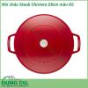 Nồi chảo Staub Chistera 28cm màu đỏ siêu bền với khả năng chịu nhiệt 800 độ C  Với đường kính 28cm sâu 9cm dung tích 3 7l màu đỏ quyến rũ nấu gì cũng ngon