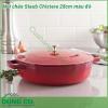 Nồi chảo Staub Chistera 28cm màu đỏ siêu bền với khả năng chịu nhiệt 800 độ C  Với đường kính 28cm sâu 9cm dung tích 3 7l màu đỏ quyến rũ nấu gì cũng ngon