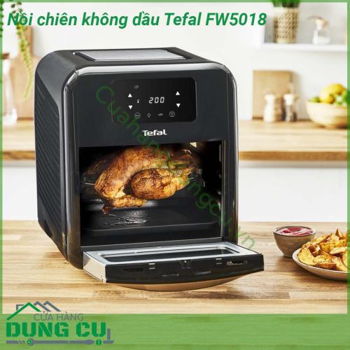 Nồi chiên không dầu Tefal FW5018 11L được thiết kế với kiểu dáng hiện đại gam màu sang trọng mặt kính cao cấp kích thước nhỏ gọn phù hợp nhiều không gian bếp khác nhau