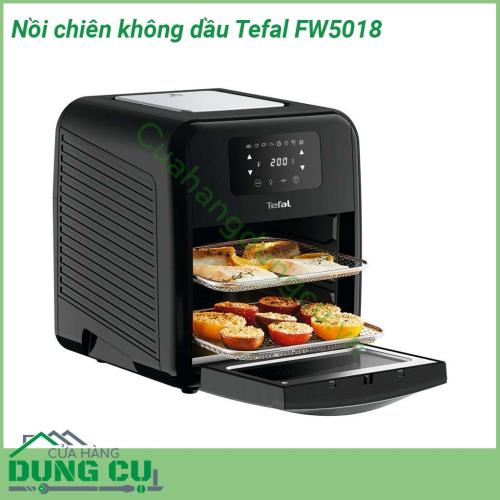 Nồi chiên không dầu Tefal FW5018 11L được thiết kế với kiểu dáng hiện đại gam màu sang trọng mặt kính cao cấp kích thước nhỏ gọn phù hợp nhiều không gian bếp khác nhau