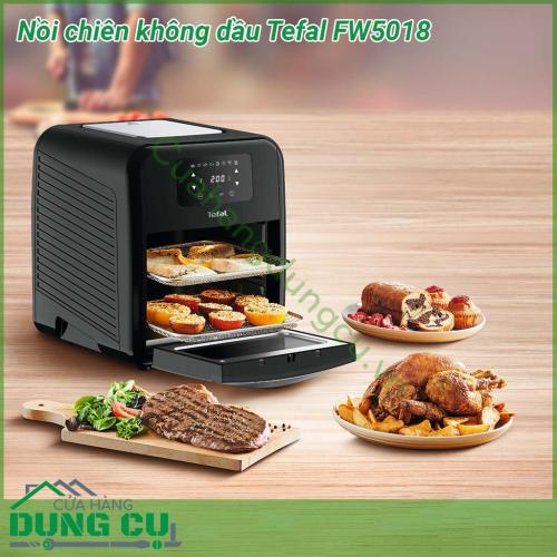 Nồi chiên không dầu Tefal FW5018 11L được thiết kế với kiểu dáng hiện đại gam màu sang trọng mặt kính cao cấp kích thước nhỏ gọn phù hợp nhiều không gian bếp khác nhau