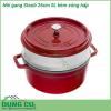 Nồi gang Staub 26cm 5L kèm xửng hấp được mệnh danh là chiếc nồi tốt nhất để làm món hầm kho và hấp Với thiết kế cực thời trang và đẹp mắt quy trình tráng men majolica ba lớp đặc biệt chất lượng cao giúp cải thiện khả năng chống sốc nhiệt và trầy xước