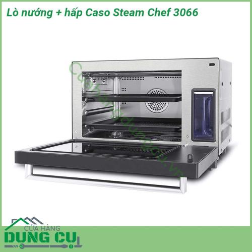 Lò nướng kèm hấp CASO Steam Chef 3066 thiết kế nhỏ gọn màu sắc sang trọng với chức năng nướng và hấp kết hợp giúp bạn tiết kiệm nhiều không gian và thời gian nấu nướng