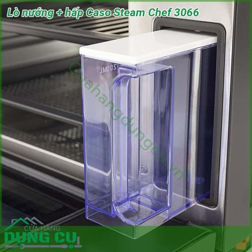 Lò nướng kèm hấp CASO Steam Chef 3066 thiết kế nhỏ gọn màu sắc sang trọng với chức năng nướng và hấp kết hợp giúp bạn tiết kiệm nhiều không gian và thời gian nấu nướng