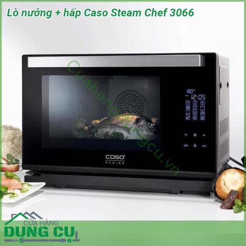 Lò nướng kèm hấp CASO Steam Chef 3066 thiết kế nhỏ gọn màu sắc sang trọng với chức năng nướng và hấp kết hợp giúp bạn tiết kiệm nhiều không gian và thời gian nấu nướng