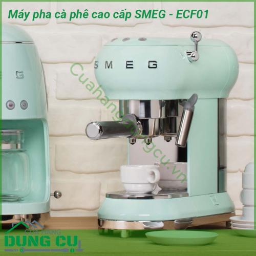 Máy pha cà phê cao cấp SMEG ECF01 thiết kế theo phong cách retro sang trọng và thanh lịch với nhiều chức năng và chỉ trong vòng 5 phút bạn sẽ có ngay 1 ly cafe thơm ngon và nhất là an toàn cho sức khỏe