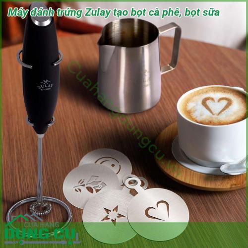 Máy đánh trứng tạo bọt cà phê Zulay thiết kế nhỏ gọn đầu trộn bằng chất liệu inox độ bền cao Chỉ cần gạt nhẹ chiếc máy trứng của bạn sẽ được đánh thật tơi và bông xốp hay cháo của bé yêu sẽ được đánh mềm