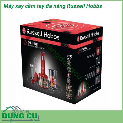 Máy xay cầm tay đa năng Russell Hobbs sử dụng nhựa cao cấp an toàn và chất lượng cao công suất mạnh mẽ với thiết kế trang nhã gọn nhẹ  có thể xay nhiều loại thực phẩm để chế biến và nấu ăn một cách dễ dàng