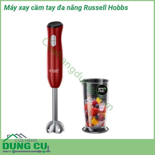 Máy xay cầm tay đa năng Russell Hobbs sử dụng nhựa cao cấp an toàn và chất lượng cao công suất mạnh mẽ với thiết kế trang nhã gọn nhẹ  có thể xay nhiều loại thực phẩm để chế biến và nấu ăn một cách dễ dàng