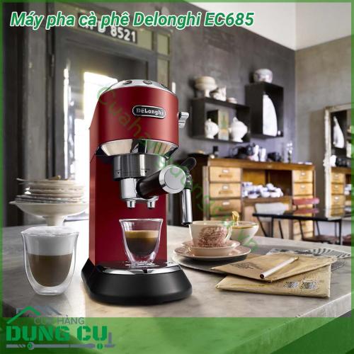 Máy pha cà phê Delonghi EC685 có thiết kế hiện đại tinh trế với tông màu đỏ sang trọng  Dung tích lên tới 1 1l  công suất hoạt động mạnh mẽ rút ngắn được thời gian mà vẫn đảm bảo chất lượng cũng như hương vị thơm ngon của cafe