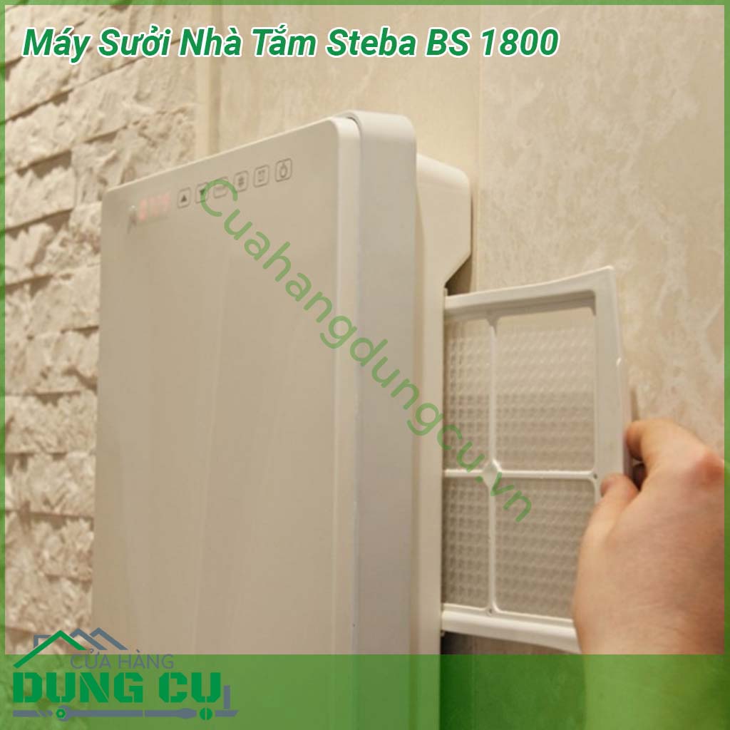 Máy sưởi nhà tắm Steba BS 1800 thiết kế khối hộp nguyên chiếc  vận hành êm ái độ ồn thấp tạo cảm giác dễ chịu thoải mái cho người dùng
