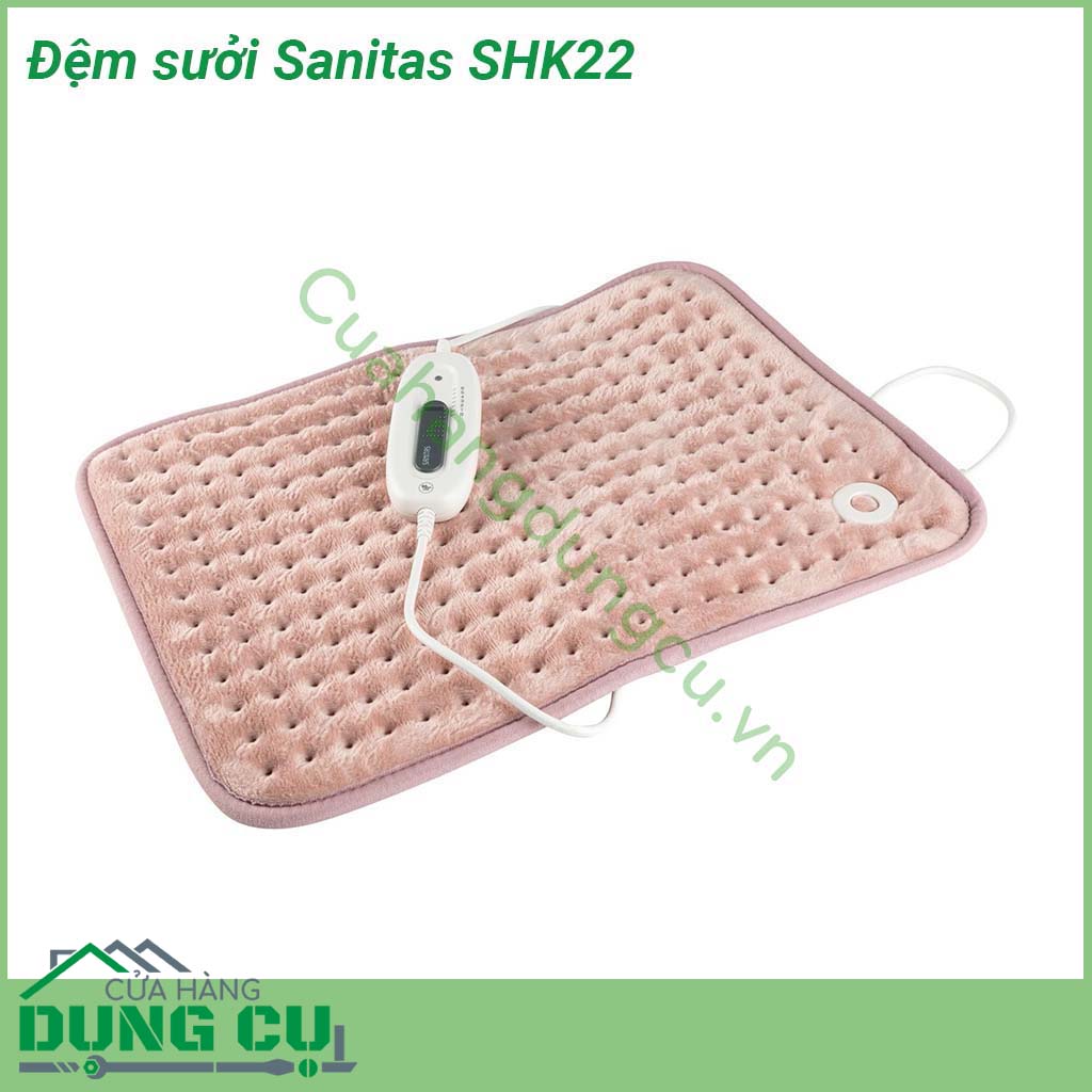 Tấm sưởi điện Sanitas SHK22 thết kế gọn nhẹ sang trọng  Bề mặt đệm điện được dệt bằng lông cừu đem lại cảm giác mềm mại Sanitas SHK 22 giúp bạn có một giấc ngủ ấm áp và thoải mái trong những ngày đông lạnh giá