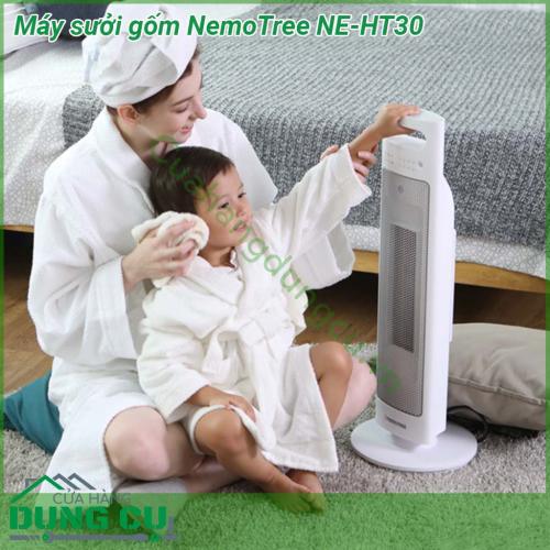 Máy sưởi gốm NemoTree NE-HT30 thiết kế màu trắng trang nhã tinh tế nhỏ gọn Cảm biến nhiệt thông minh máy sưởi làm ấm nhanh  nhiều chức năng thông minh chế độ cảm biến phát hiện cơ thể người hỗ trợ hẹn giờ thiết bị vận hành tiết kiệm điện năng