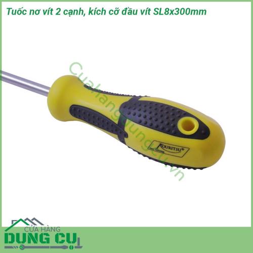 Tua vít 2 cạnh kích cỡ đầu vít SL8X300 thiết kế nhỏ gọn trọng lượng nhẹ dễ dàng cho việc mang theo sử dụng hoặc cất vào trong hộp đồ nghề  Màu sắc bắt mắt kiểu dáng đẹp hiện đại