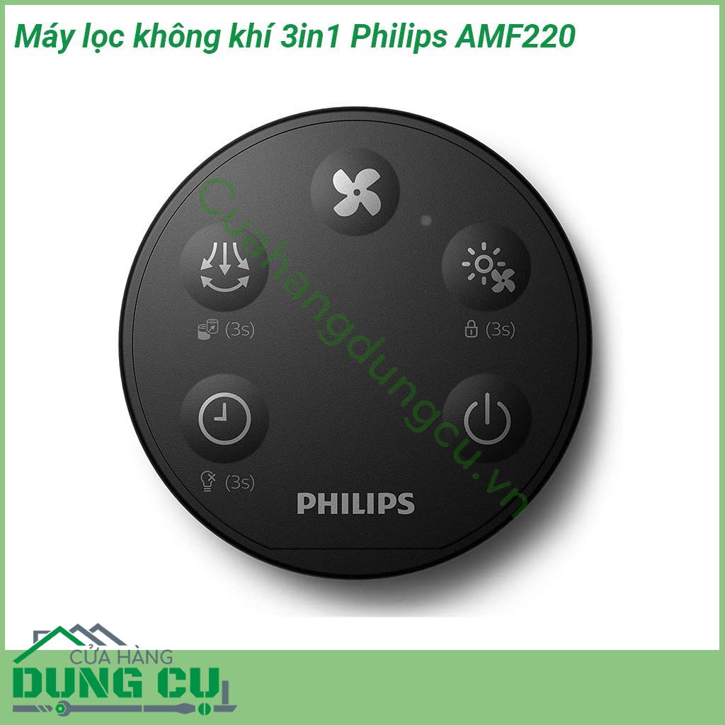 Máy lọc không khí kết hợp quạt sưởi Philips AMF220 lọc được 99 95 bụi siêu mịn Hệ thống lọc 3 lớp với lớp lọc thô chặn được bụi và tóc sau đó bộ lọc HEPA sẽ lọc các loại virus vi khuẩn bụi bẩn