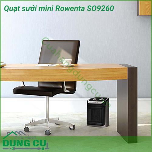 Quạt sưởi mini Rowenta SO9260 kích cỡ nhỏ gọn chất liệu gốm bền và bộ lọc có thể tháo lắp dễ dàng để làm sạch giúp kéo dài tuổi thọ đảm bảo mức hiệu suất cao và ổn định