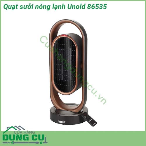 Quạt sưởi nóng lạnh Unold 86535 với lớp vỏ màu đen sang trọng máy được trang bị tính năng bảo vệ quá nhiệt - mọi thứ đều có thể điều chỉnh thông qua điều khiển từ xa tắt thông gió không khí ấm không khí nóng cũng như hẹn giờ 8 giờ