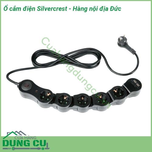 Ổ cắm điện Silvercrest - Hàng nội địa Đức thiết kế thanh lịch kiểu dáng đẹp chất lượng cao Dây điện dài 1 5 mét giúp kết nối với các ổ điện xa Để tròn cong hoặc thẳng đều được rất linh hoạt và tiện ích có cả cổng usb