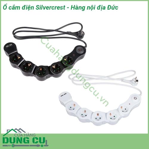 Ổ cắm điện Silvercrest - Hàng nội địa Đức thiết kế thanh lịch kiểu dáng đẹp chất lượng cao Dây điện dài 1 5 mét giúp kết nối với các ổ điện xa Để tròn cong hoặc thẳng đều được rất linh hoạt và tiện ích có cả cổng usb