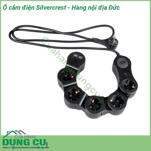 Ổ cắm điện Silvercrest - Hàng nội địa Đức thiết kế thanh lịch kiểu dáng đẹp chất lượng cao Dây điện dài 1 5 mét giúp kết nối với các ổ điện xa Để tròn cong hoặc thẳng đều được rất linh hoạt và tiện ích có cả cổng usb