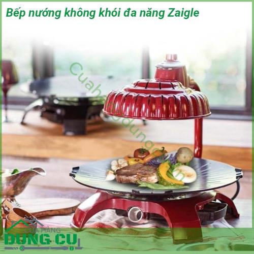 Bếp nướng không khói đa năng Zaigle với thiết kế nhỏ gọn nướng không có mùi không khói không bắn dầu  Dễ sử dụng không cần nước hoặc dầu trong khi nấu Không cần rã đông trước khi nấu